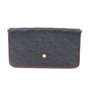 Louis Vuitton Pochette Felicie Marine Rouge Blue Empreinte Chain Wallet